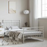 Bed Frame White Powder-coated steel 39.4 x 74.8 in Bed Frame