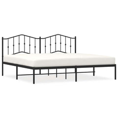 Bed Frame Black Steel Full Bed Frame Rectangular Modern
