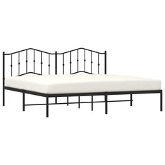 Bed Frame Black Steel Full Bed Frame Rectangular Modern