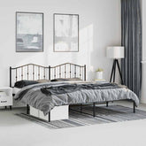 Bed Frame Black Steel Full Bed Frame Rectangular Modern