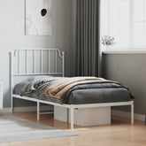 Bed Frame White Powder-coated steel Twin Bed Frame Rectangular