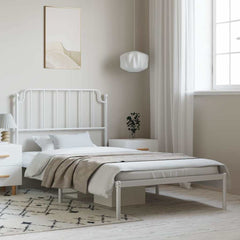 Bed Frame White Powder-coated steel Twin Bed Frame Rectangular