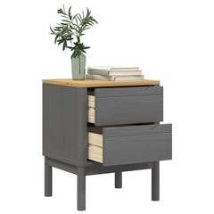 Bedside Cabinet Grey Solid Pine Wood 17.7 x 15.4 x 22.4 in