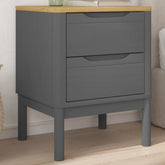 Bedside Cabinet Grey Solid Pine Wood 17.7 x 15.4 x 22.4 in