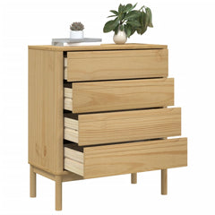 Drawer Cabinet Wax Brown Solid Pine Wood Medium Chest Of Drawers