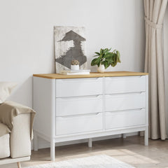Drawer Cabinet White Solid pine wood Medium Chest of Drawers