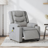 Electric Massage Recliner Chair Light Gray Fabric