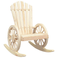 Rocking Adirondack Chair Set of 2 Wood Brown Solid Fir Wood