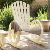 Rocking Adirondack Chair Set of 2 Wood Brown Solid Fir Wood