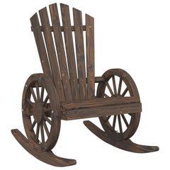 Garden Adirondack Chair Burnt Wood Color Solid Fir Wood Standard