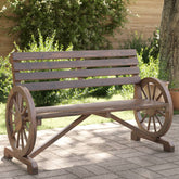 Garden Bench Burnt wood look Solid fir wood 2-seater Durable