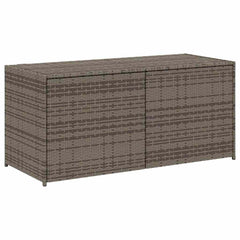 Garden Storage Box Grey PE rattan and powder-coated steel Medium