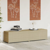 Garden Storage Box Mix Beige PE rattan, powder-coated steel Large
