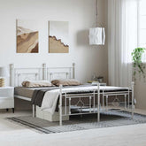 Bed Frame White Powder-coated steel King Size Bed Frame
