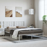 Bed Frame White Steel Double Bed Frame Rectangular