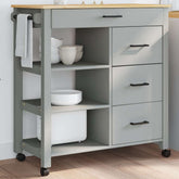 Kitchen Trolley MONZA 33.1x15.7x34.8 Solid Wood Pine