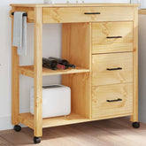 Kitchen Trolley MONZA 33.1x15.7x34.8 Solid Wood Pine