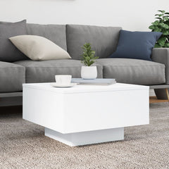 Coffee Table White Engineered wood 21.7 in Modern Coffee Table