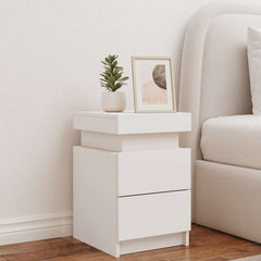 Bedside Cabinet White Engineered wood Standard Bedside Cabinet