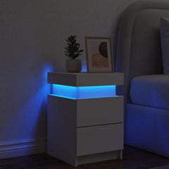 Bedside Cabinet White Engineered wood Standard Bedside Cabinet