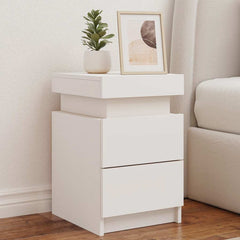 Bedside Cabinet White Engineered wood Standard Bedside Cabinet