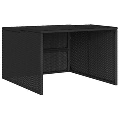 Robot Mower Garage Black PE rattan, powder-coated steel, PP board