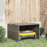 Robot Mower Garage Gray 33.9x35.4x20.5/22.4 Poly Rattan