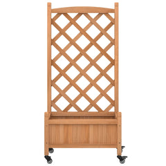 Planter Brown Solid Fir Wood, Iron Planters Planter Rectangular