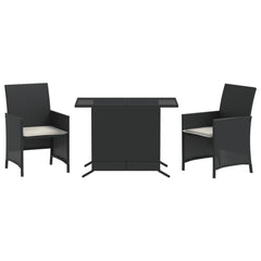 Bistro Set Black, Cream White