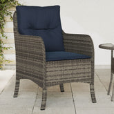 Garden Chair Set of 2 Grey, Navy blue