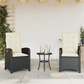 Reclining Garden Chair Set of 2 Black