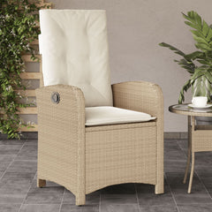 Reclining Garden Chair Set of 2 Beige