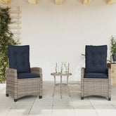 Reclining Garden Chair Grey, Navy Blue