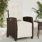 Reclining Garden Chair Brown, Cream White