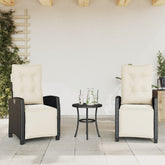 Reclining Garden Chair Set of 2 Black
