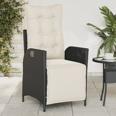 Reclining Garden Chair Set of 2 Black PE rattan Standard