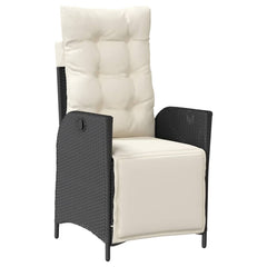Reclining Garden Chair Set of 2 Black PE rattan Standard