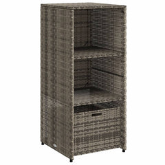 Garden Storage Cabinet Grey PE rattan Medium Durable