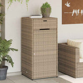 Garden Storage Cabinet Beige PE Rattan Large