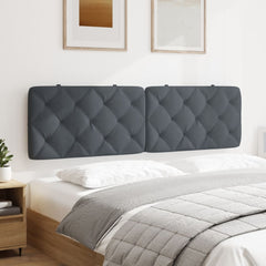 Headboard Cushion Dark Grey Velvet, Foam King Removable Covers