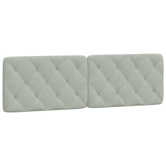 Headboard Cushion Light Grey Velvet 59.8 in Removable Covers