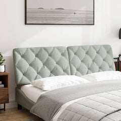 Headboard Cushion Light Grey Velvet 59.8 in Removable Covers