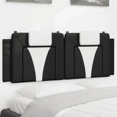 Headboard Cushion Black and White Faux Leather 54 in Double