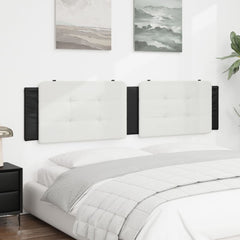 Headboard Cushion White and Black Faux leather, Foam 76.0 in