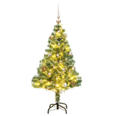Artificial Christmas Tree 150 LEDs&Ball Set&Flocked Snow 59.1