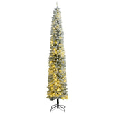 Slim Christmas Tree Green and White PVC, Metal Slim Ornaments