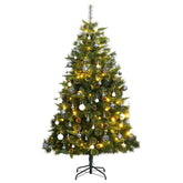 Artificial Hinged Christmas Tree Green PVC 70.9 in Foldable