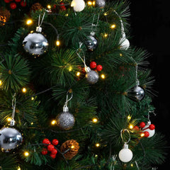 Artificial Hinged Christmas Tree Green, White, Grey PVC, Metal