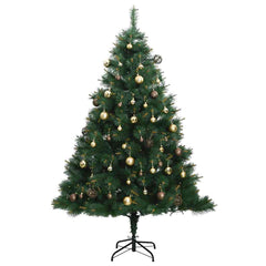 Artificial Hinged Christmas Tree 150 LEDs & Ball Set 59.1