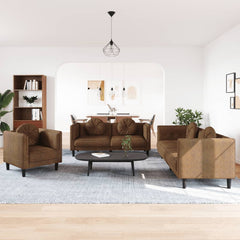 Sofa Set Brown Velvet Sofa Set Rectangular Modern Seats Many
